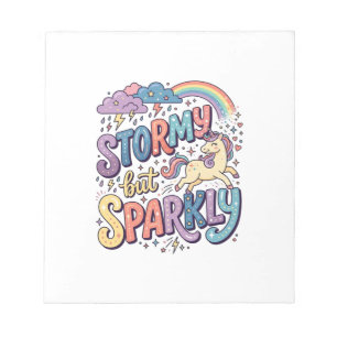 Unicorn Stormy but Sparkly Whimsical Merch Design_ Notepad