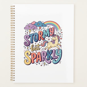 Unicorn Stormy but Sparkly Whimsical Merch Design_ Planner