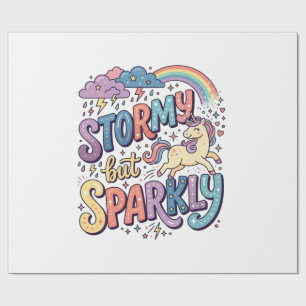 Unicorn Stormy but Sparkly Whimsical Merch Design_ Wrapping Paper