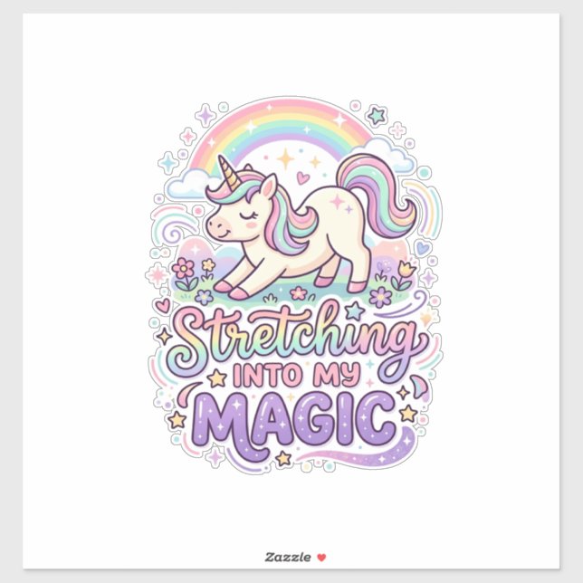 Unicorn Stretching Into My Magic Bold Typography S (Sheet)