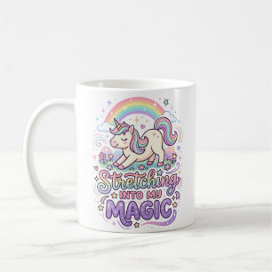 Unicorn Stretching Into My Magic Bold Typography S Coffee Mug