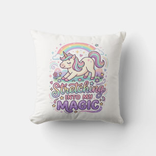 Unicorn Stretching Into My Magic Bold Typography S Cushion