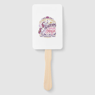 Unicorn Stretching Into My Magic Stylish White Bac Hand Fan