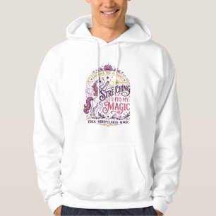Unicorn Stretching Into My Magic Stylish White Bac Hoodie