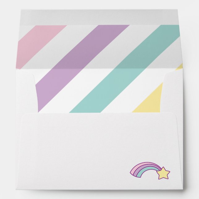 Unicorn Stripes Envelope (Back (Bottom))