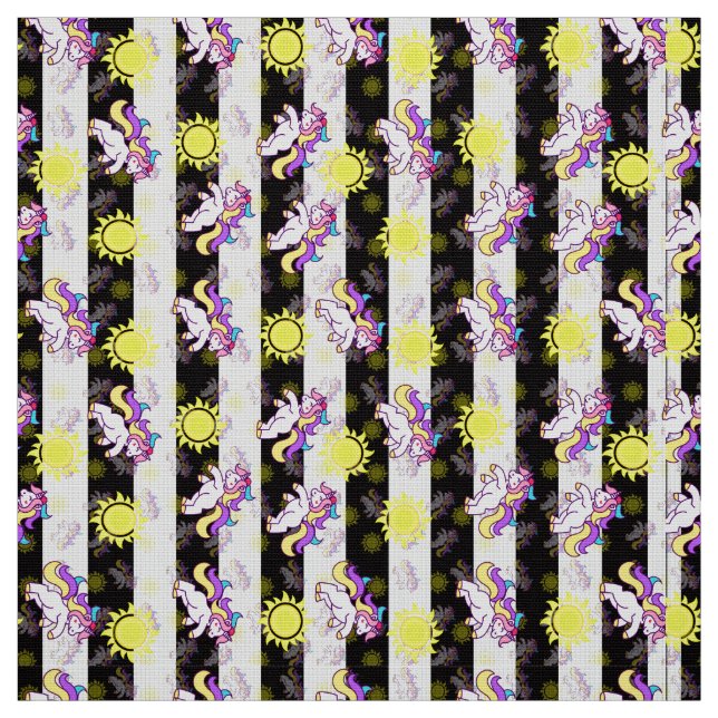 Unicorn Stripes Fabric (Swatch)