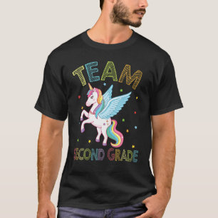 Unicorn Student Flying Back To School Day Team Sec T-Shirt