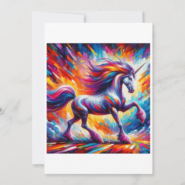 Unicorn Study A - Fantasy AI Holiday Card (Front)