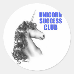 Unicorn success club classic round sticker