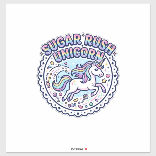 Unicorn Sugar Rush Unicorn Funny Cute Gift Design_ (Sheet)