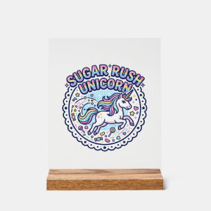 Unicorn Sugar Rush Unicorn Funny Cute Gift Design_ Acrylic Sign