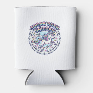 Unicorn Sugar Rush Unicorn Funny Cute Gift Design_ Can Cooler