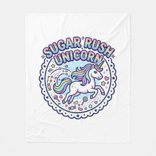 Unicorn Sugar Rush Unicorn Funny Cute Gift Design_ Fleece Blanket