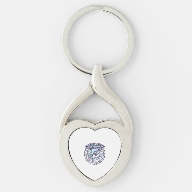 Unicorn Sugar Rush Unicorn Funny Cute Gift Design_ Key Ring (Front)