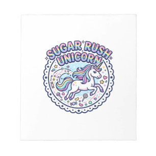 Unicorn Sugar Rush Unicorn Funny Cute Gift Design_ Notepad