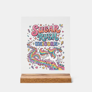 Unicorn Sugar Rush Unicorn Kawaii Marketplace Artw Acrylic Sign