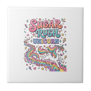 Unicorn Sugar Rush Unicorn Kawaii Marketplace Artw Ceramic Tile
