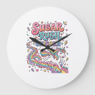 Unicorn Sugar Rush Unicorn Kawaii Marketplace Artw Large Clock