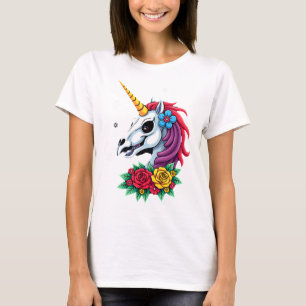 Unicorn Sugar Skull Mexican Art, Christmas T-Shirt