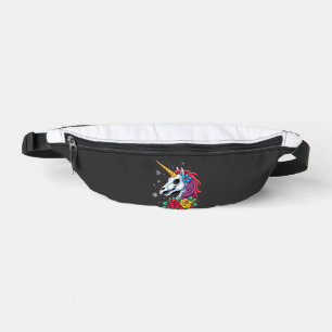Unicorn Sugar Skull Mexican Art, Christmas T-Shirt Bum Bags