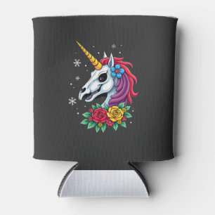 Unicorn Sugar Skull Mexican Art, Christmas T-Shirt Can Cooler