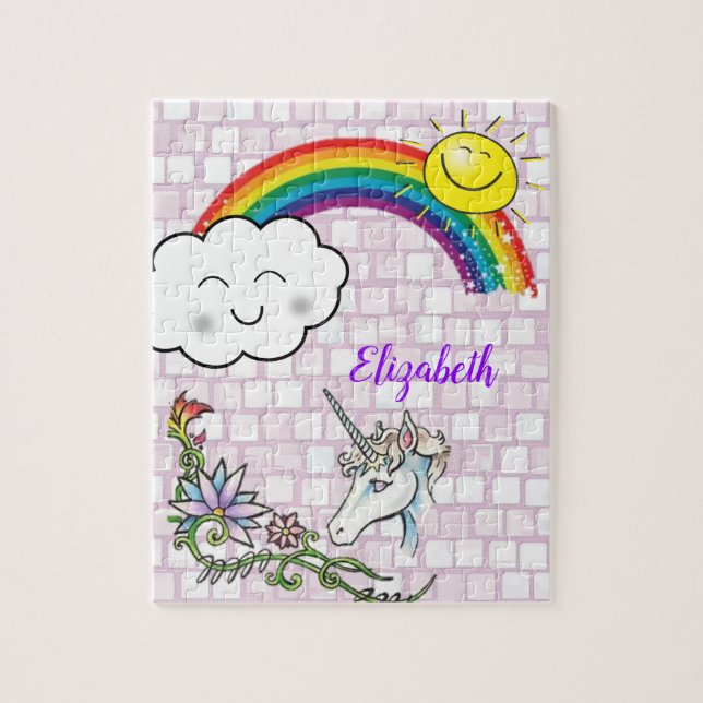 Unicorn Sun Rainbow Jigsaw Puzzle Daisy (Vertical)