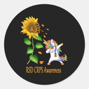 Unicorn Sunflower Rsd Crps Awareness Classic Round Sticker