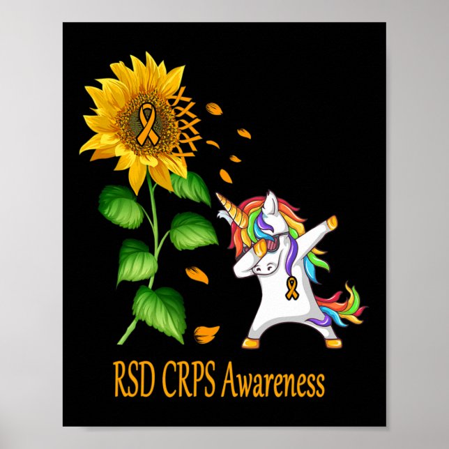 Unicorn Sunflower RSD CRPS Awareness  Poster (Front)