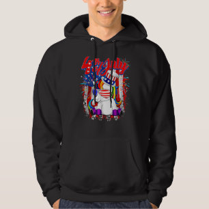 Unicorn Sunglass American Flag 4th Of July Indepen Hoodie