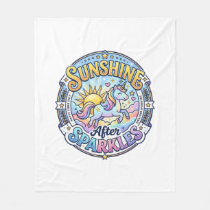 Unicorn Sunshine After Sparkles POD Ready Marketpl Fleece Blanket