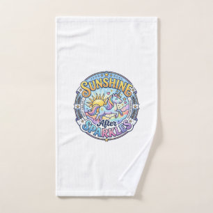 Unicorn Sunshine After Sparkles POD Ready Marketpl Hand Towel