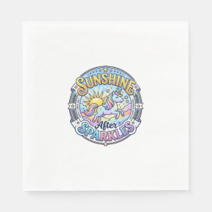 Unicorn Sunshine After Sparkles POD Ready Marketpl Napkin
