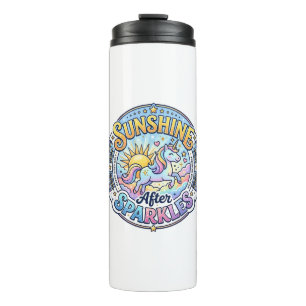Unicorn Sunshine After Sparkles POD Ready Marketpl Thermal Tumbler