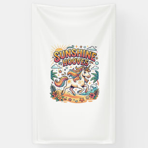 Unicorn Sunshine Hooves Commercial Sticker and Shi Banner