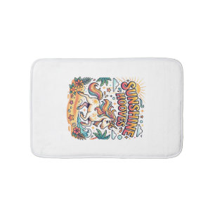 Unicorn Sunshine Hooves Commercial Sticker and Shi Bath Mat