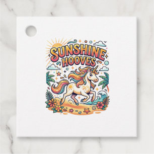 Unicorn Sunshine Hooves Commercial Sticker and Shi Favour Tags