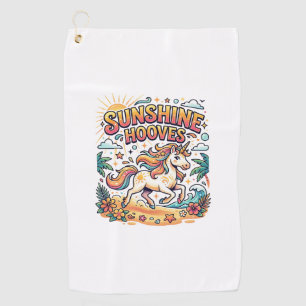 Unicorn Sunshine Hooves Commercial Sticker and Shi Golf Towel