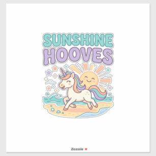 Unicorn Sunshine Hooves Trendy Graphic Tee Design_