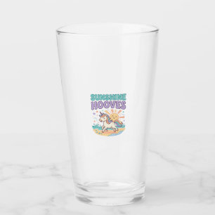 Unicorn Sunshine Hooves Trendy Graphic Tee Design_ Glass