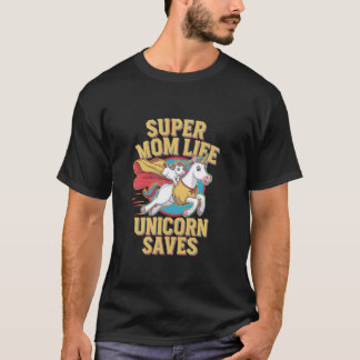 Unicorn Super Mum Life Saviour Teachers Womens Fan T-Shirt