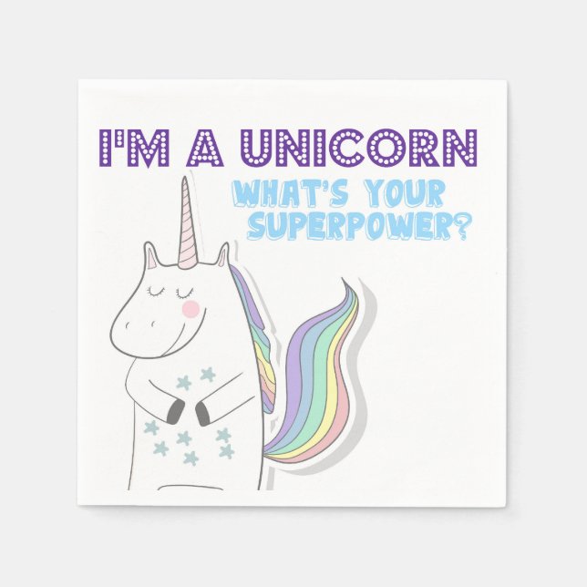 Unicorn Superpower Napkin (Front)