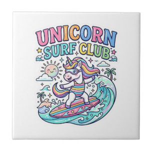 Unicorn Surf Club Ceramic Tile