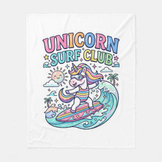 Unicorn Surf Club Fleece Blanket