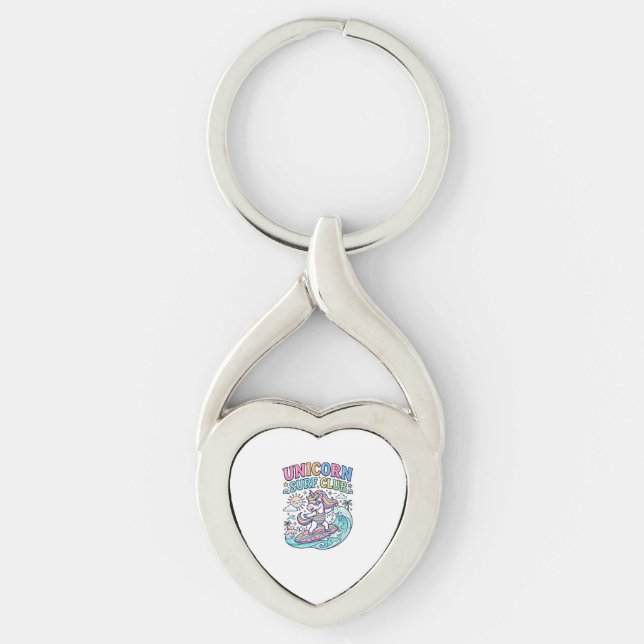 Unicorn Surf Club Key Ring (Front)