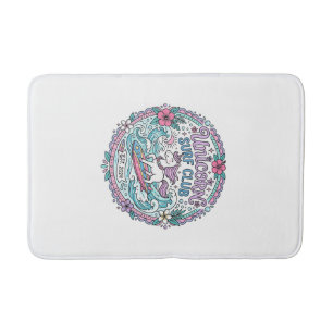 Unicorn Surf Club Playful Shirt Graphic_1 Bath Mat