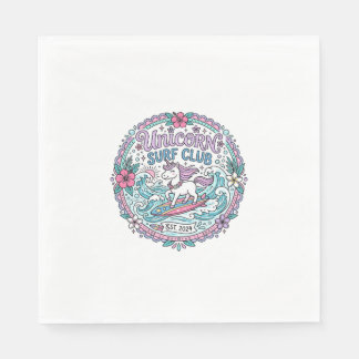 Unicorn Surf Club Playful Shirt Graphic_1 Napkin