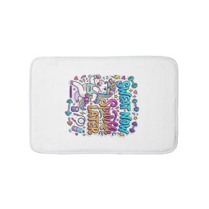 Unicorn Sweat Now Sparkle Later Gift Idea Vector D Bath Mat