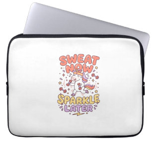 Unicorn Sweat Now Sparkle Later Print Ready Zazzle Laptop Sleeve