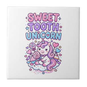 Unicorn Sweet Tooth Unicorn Cute Pastel Cute Gift Ceramic Tile