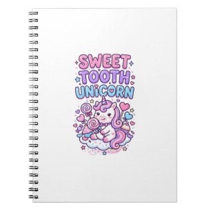 Unicorn Sweet Tooth Unicorn Cute Pastel Cute Gift Notebook